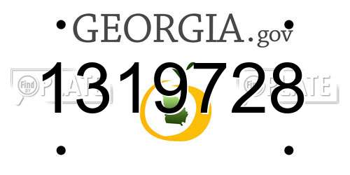 1319728 Georgia License Plate