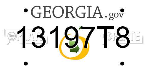 13197T8 Georgia License Plate