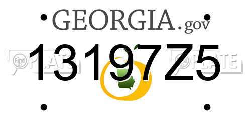 13197Z5 Georgia License Plate