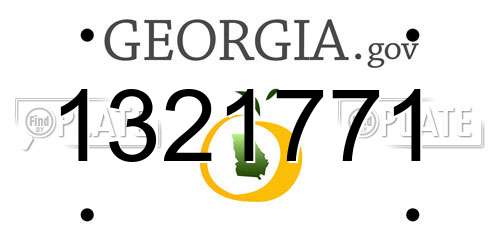 1321771 Georgia License Plate
