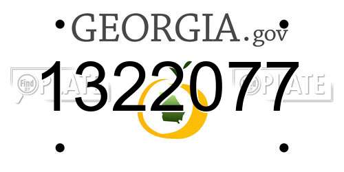 1322077 Georgia License Plate
