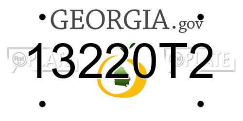 13220T2 Georgia License Plate