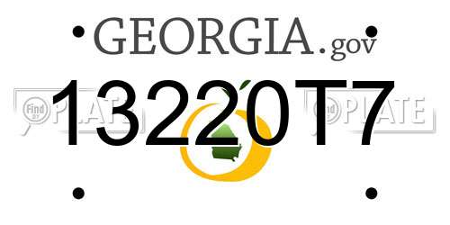13220T7 Georgia License Plate