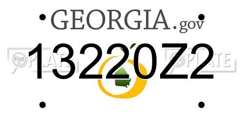 13220Z2 Georgia License Plate