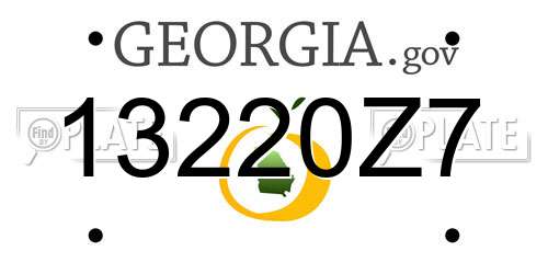 13220Z7 Georgia License Plate