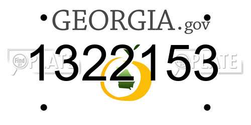 1322153 Georgia License Plate