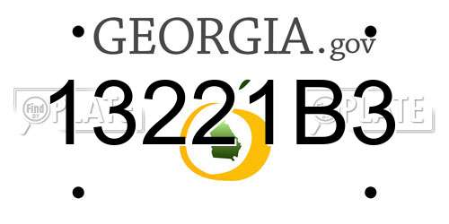 13221B3 Georgia License Plate