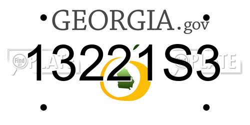 13221S3 Georgia License Plate