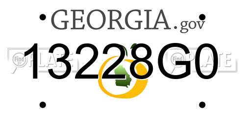 13228G0 Georgia License Plate