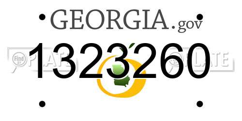 1323260 Georgia License Plate