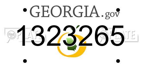 1323265 Georgia License Plate