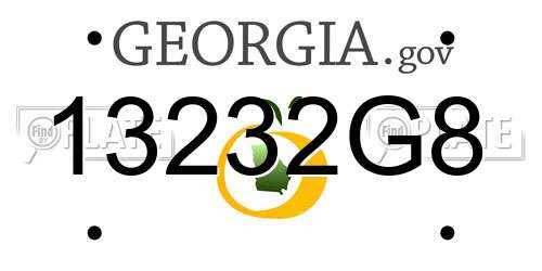 13232G8 Georgia License Plate