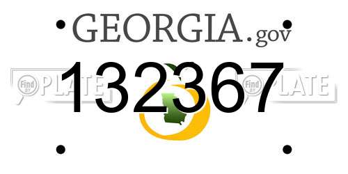 132367 Georgia License Plate