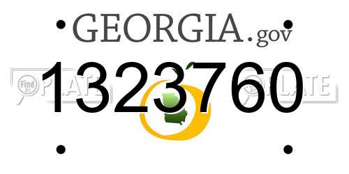 1323760 Georgia License Plate