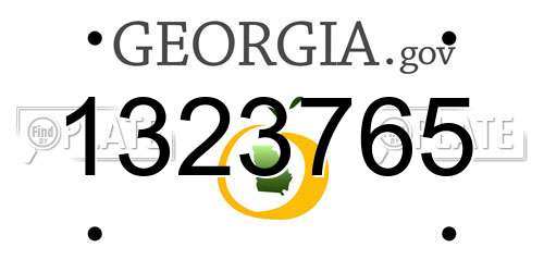 1323765 Georgia License Plate