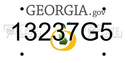 13237G5 Georgia License Plate
