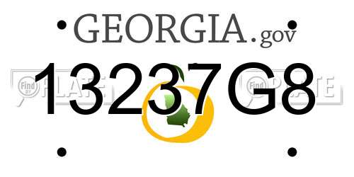 13237G8 Georgia License Plate