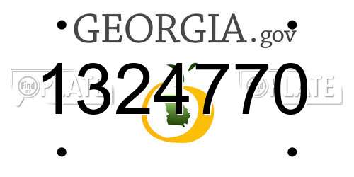1324770 Georgia License Plate