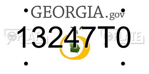13247T0 Georgia License Plate