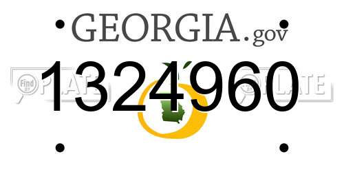 1324960 Georgia License Plate