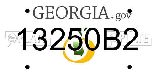 13250B2 Georgia License Plate