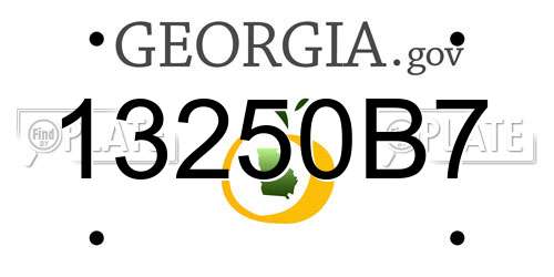 13250B7 Georgia License Plate