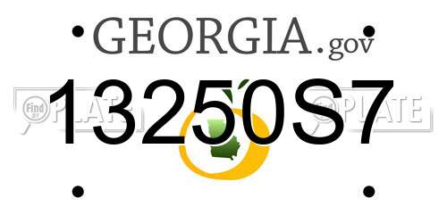 13250S7 Georgia License Plate