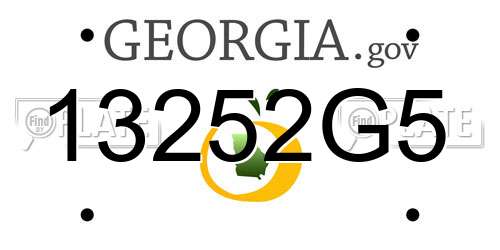 13252G5 Georgia License Plate