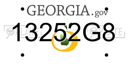 13252G8 Georgia License Plate