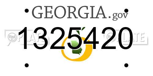 1325420 Georgia License Plate