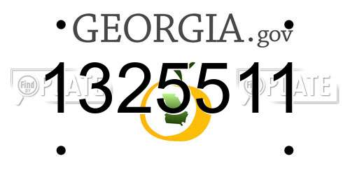 1325511 Georgia License Plate