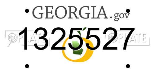 1325527 Georgia License Plate