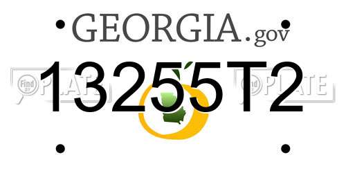13255T2 Georgia License Plate