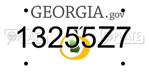 13255Z7 Georgia License Plate