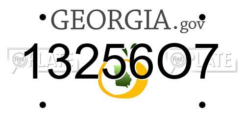 13256O7 Georgia License Plate