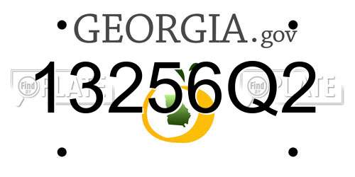 13256Q2 Georgia License Plate