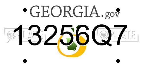 13256Q7 Georgia License Plate