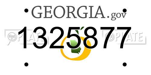 1325877 Georgia License Plate