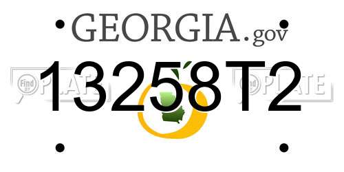 13258T2 Georgia License Plate