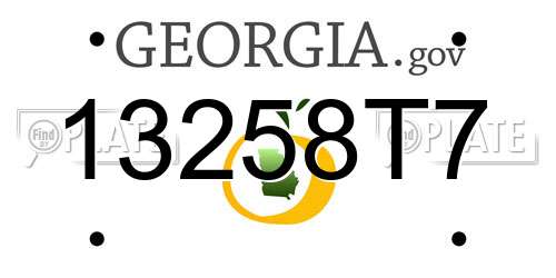 13258T7 Georgia License Plate