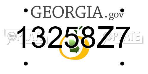 13258Z7 Georgia License Plate