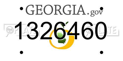 1326460 Georgia License Plate