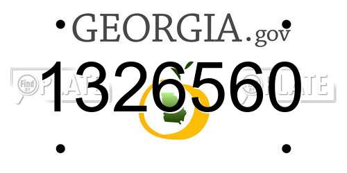 1326560 Georgia License Plate