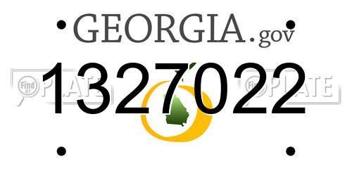 1327022 Georgia License Plate