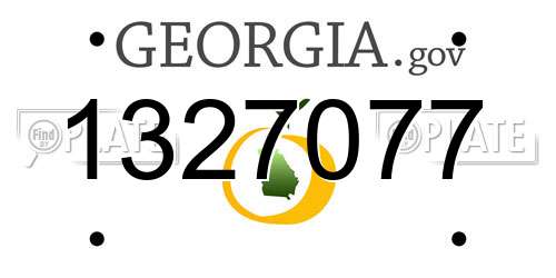 1327077 Georgia License Plate
