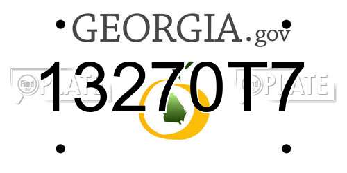 13270T7 Georgia License Plate