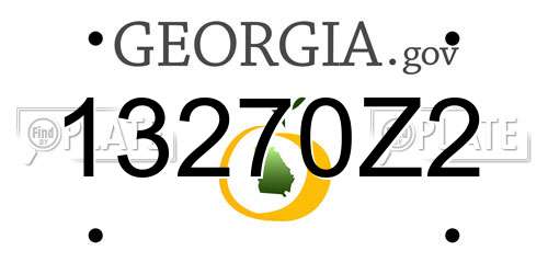 13270Z2 Georgia License Plate