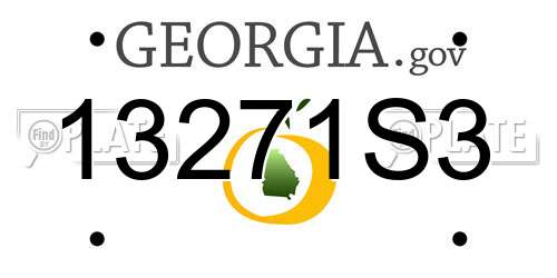 13271S3 Georgia License Plate