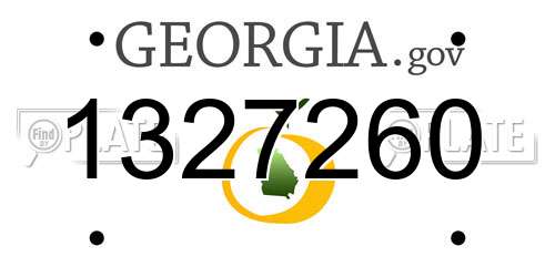 1327260 Georgia License Plate