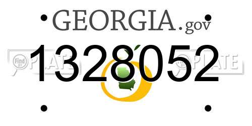 1328052 Georgia License Plate